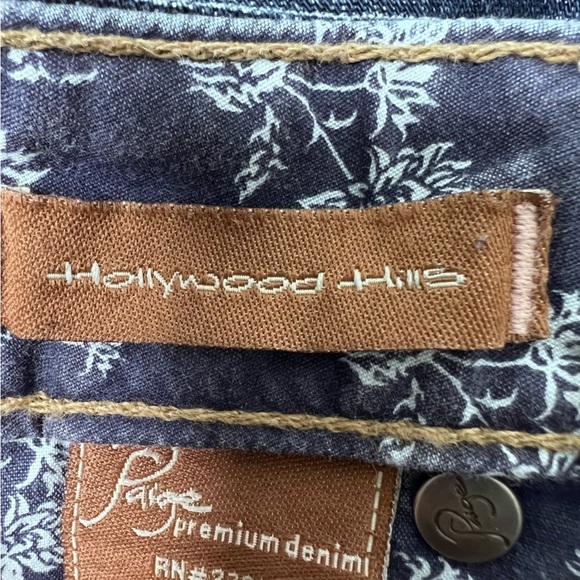 Paige Hollywood Hills Bootcut Jeans Low-Rise Stretch Medium Blue Wash Size 27 - Picture 14 of 16